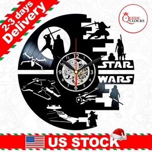 Star Wars Vinyl Clock Darth Vader Decor Death Gift